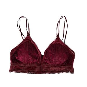 Momanda Lightly Padded Wireless Maternity Nursing Bralette Red Lace